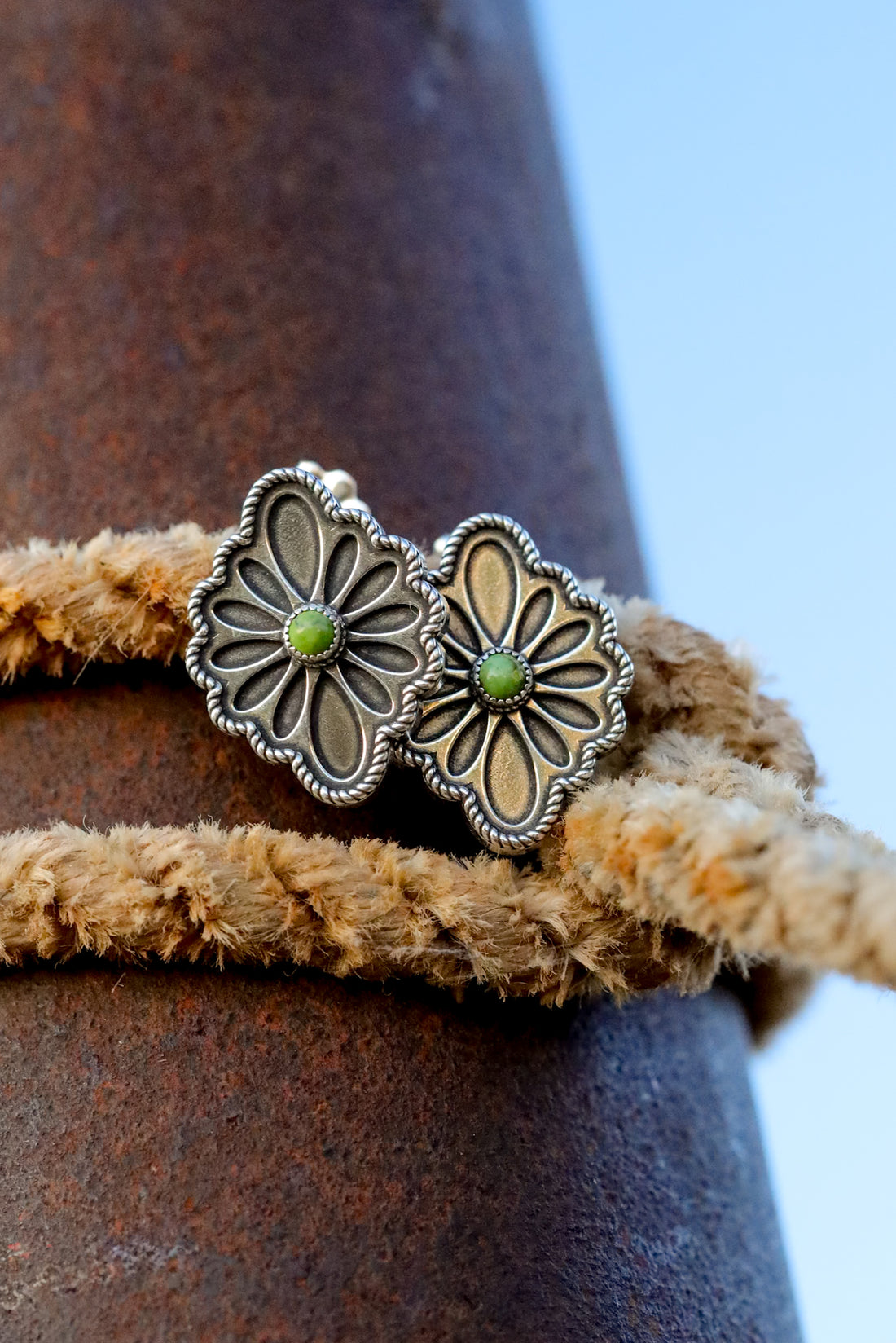 Silver Flower Studs