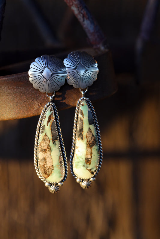 Variscite Concho Earrings