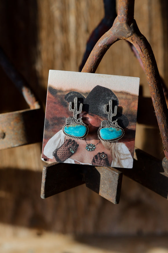 Blue Saguaro Studs