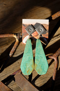 Elisa Turquoise Slab Earrings