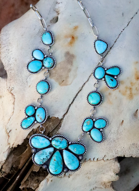 Half Cluster Turquoise Necklace