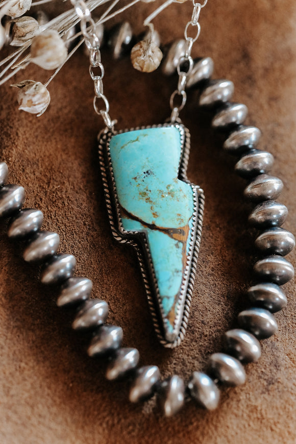 Crow Springs Turquoise Bolt Necklace
