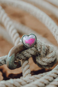 Pink Heart Opal Ring