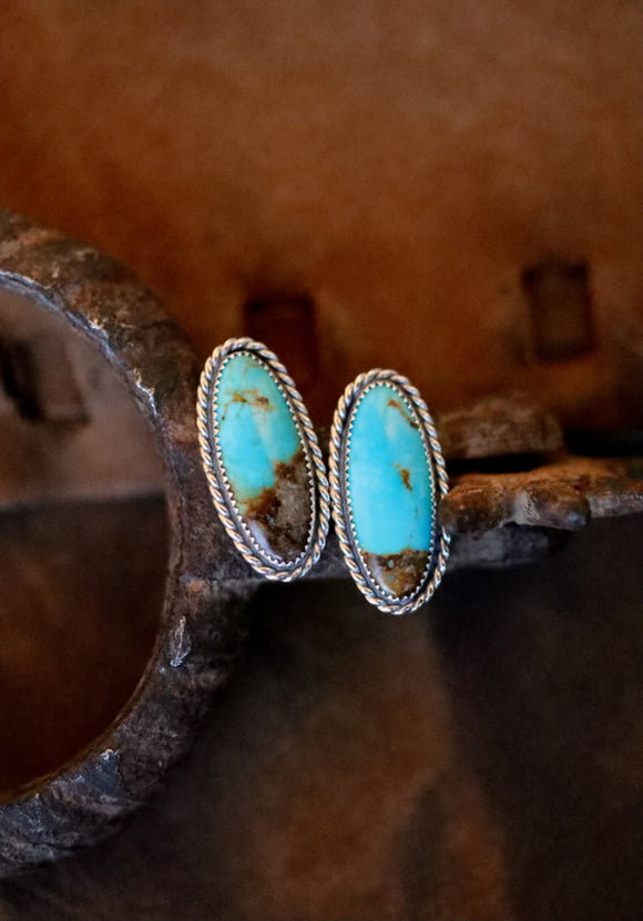 Bright Blue Turquoise Studs