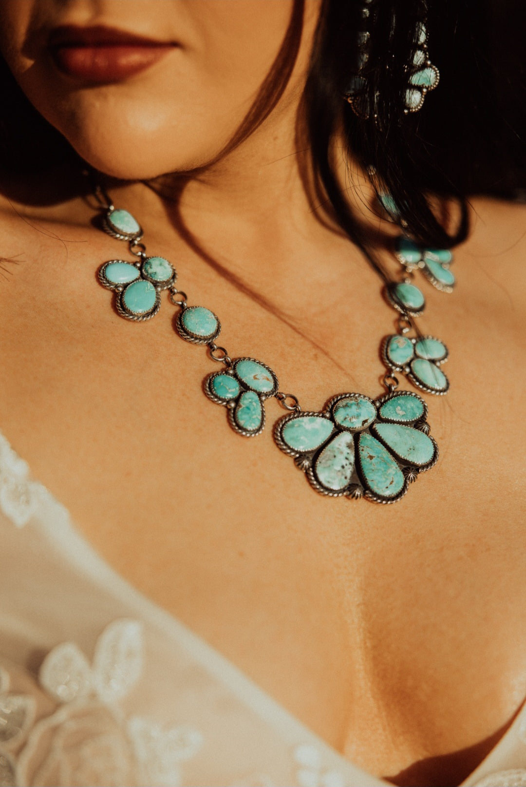 Half Cluster Turquoise Necklace