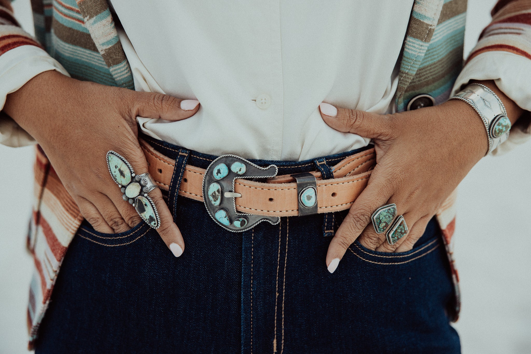 Sterling Turquoise Buckle – Double M Beadwork