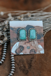 Broken Arrow Variscite Studs